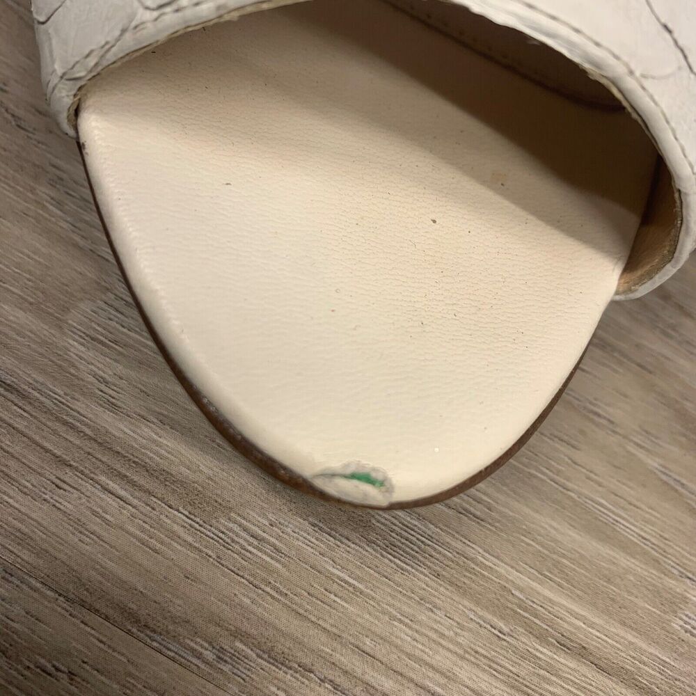 Alexandre Birman White Python Leather Slide Slip … - image 8